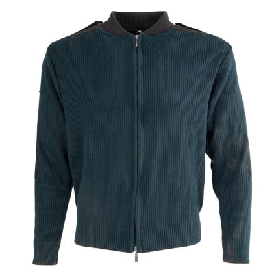 Dutch Commando Wool Sweater Emerald Blue Full Zip | #2 Condition